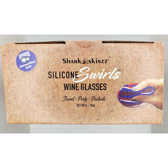 Set of 4 Silicone Indestructible Wine Cups (Camo Green) - Shark & Skinzz - NEW - Picture 5 of 9